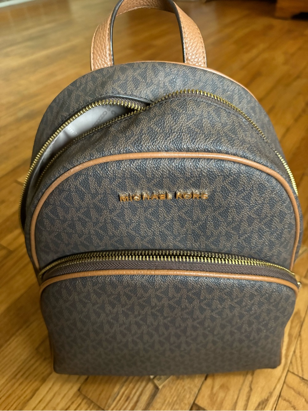 Michael Kors Brown & Tan Signature Mini Backpack